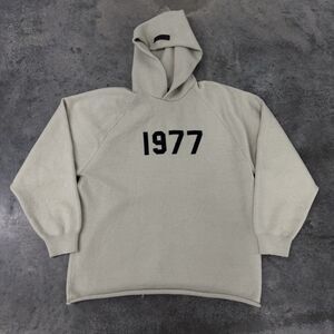 Fear of Gods Essentials FOG 1977 Authentic Men's Knit Hoodie Wheat Sz Medium